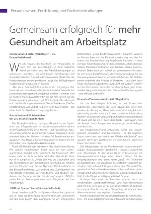 Vorschauseite 1: Gemeinsam erfolgreich für mehr Gesundheit am Arbeitsplatz