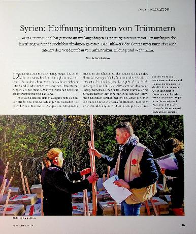 Vorschauseite 1: Syrien: Hoffnung inmitten von Trümmern