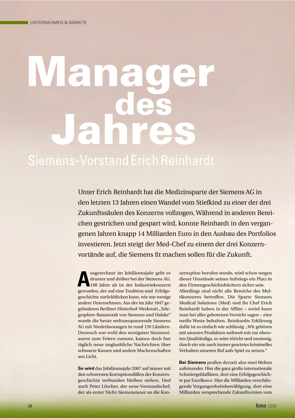 Vorschauseite 1: Manager des Jahres