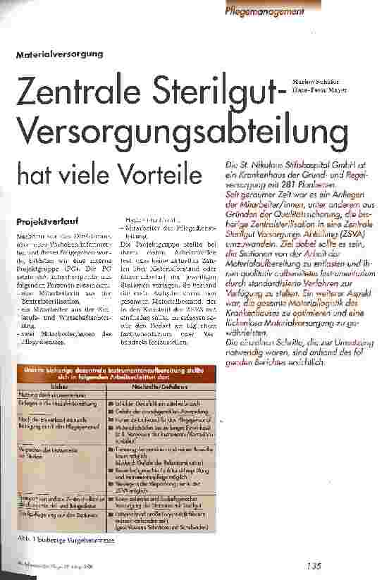 Vorschauseite 1: Zentrale Sterilgut-Versorgungsabteilung hat viele Vorteile
