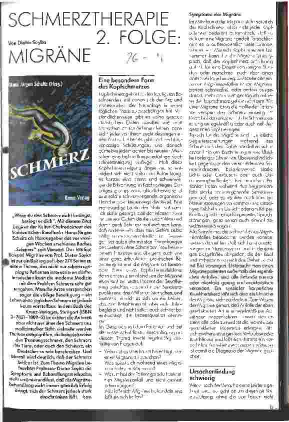 Vorschauseite 1: Schmerztherapie - 2. Folge: Migräne