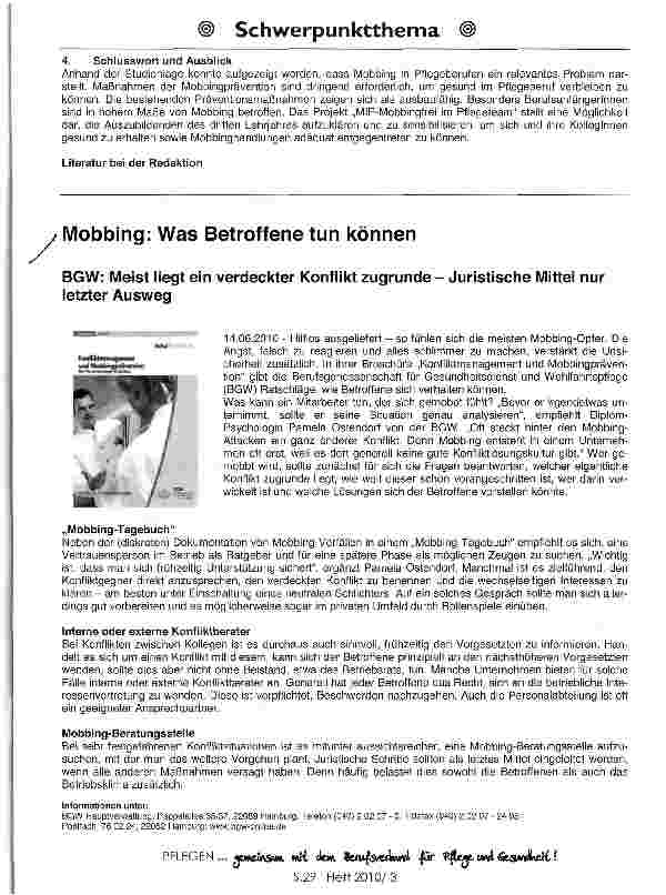 Vorschauseite 6: Mobbingfrei im Pflegeteam