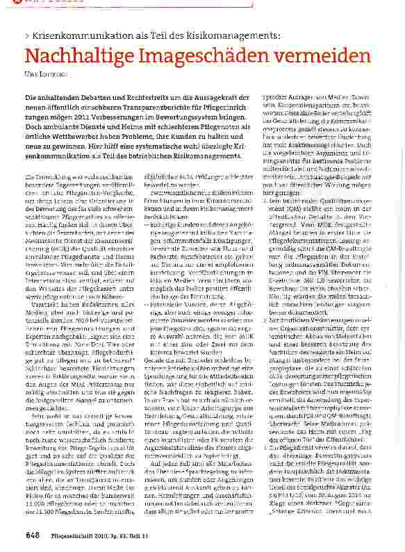 Vorschauseite 1: Nachhaltige Imageschäden vermeiden