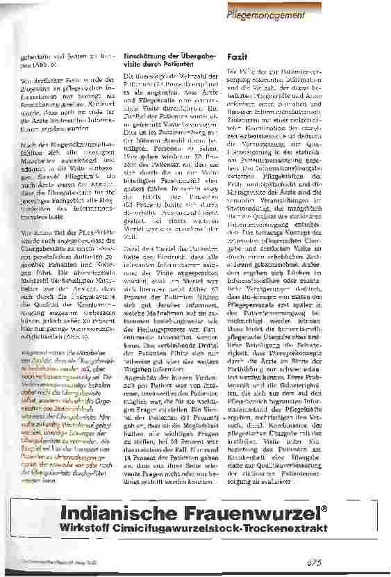 Vorschauseite 4: Übergabevisite als qualitätsverbessernde Maßnahme Stationäre Patientenversorgung