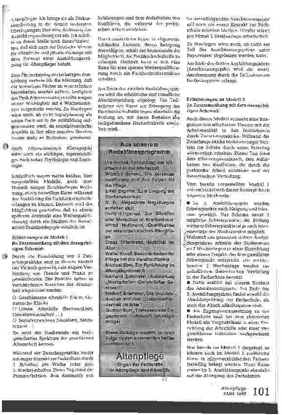 Vorschauseite 3: Gedanken über eine Neustrukturierung der Ausbildung zum staatlich anerkannten Altenpfleger
