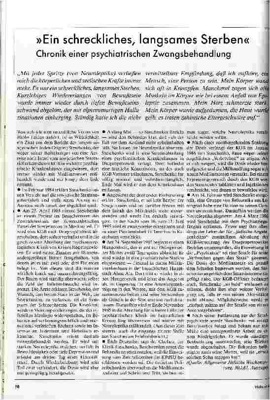 Vorschauseite 4: Diagnose Reformwahn - Psychiatriemißbrauch in der Sowjetunion