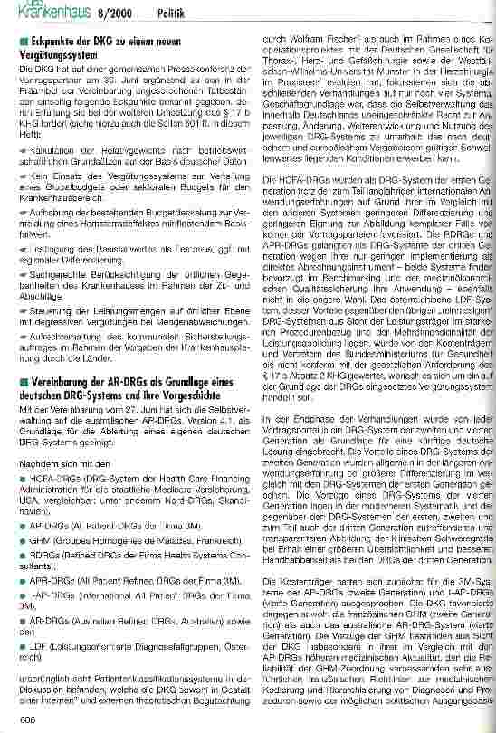 Vorschauseite 2: Einigung auf Australisch - Die Selbstverwaltung entscheidet sich für das AR-DRG-System