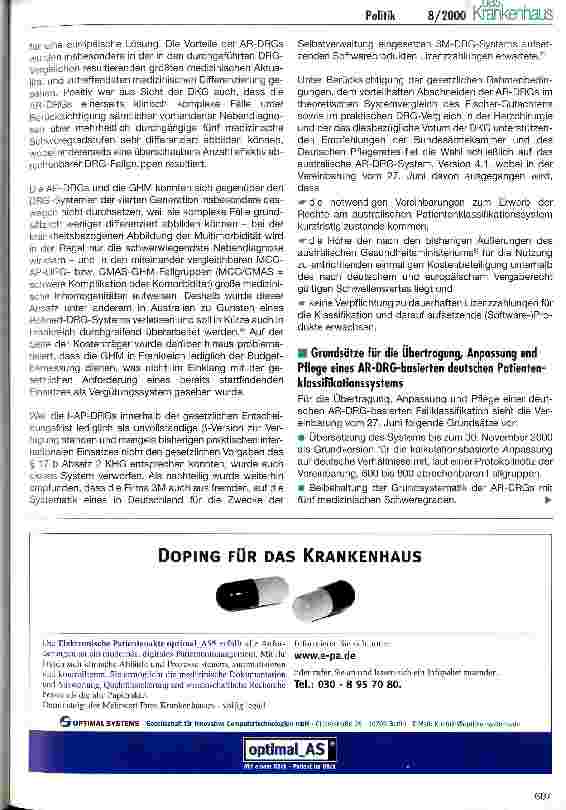Vorschauseite 3: Einigung auf Australisch - Die Selbstverwaltung entscheidet sich für das AR-DRG-System