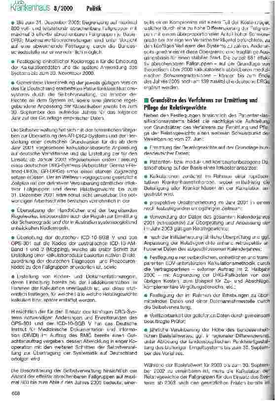 Vorschauseite 4: Einigung auf Australisch - Die Selbstverwaltung entscheidet sich für das AR-DRG-System