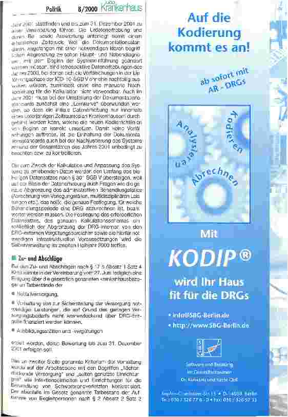 Vorschauseite 5: Einigung auf Australisch - Die Selbstverwaltung entscheidet sich für das AR-DRG-System