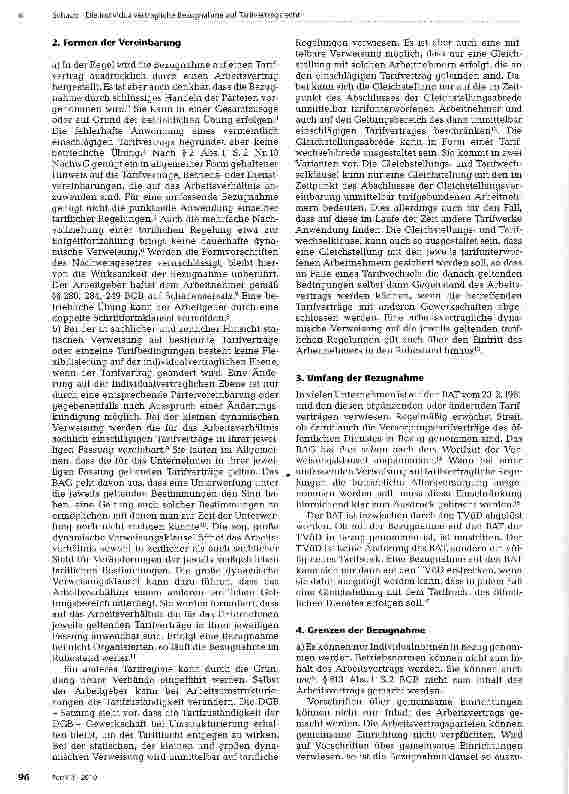 Vorschauseite 2: Die individualvertragliche Bezugnahme auf Tarifvertragsrecht