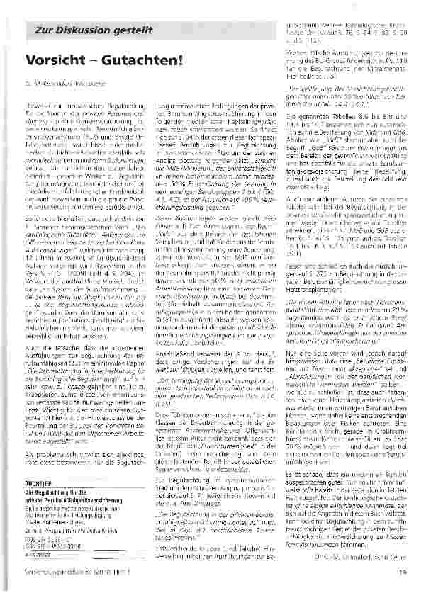 Vorschauseite 1: Vorsicht - Gutachten