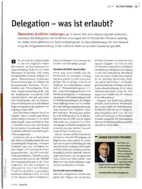 Vorschauseite 1: Delegation - was ist erlaubt?