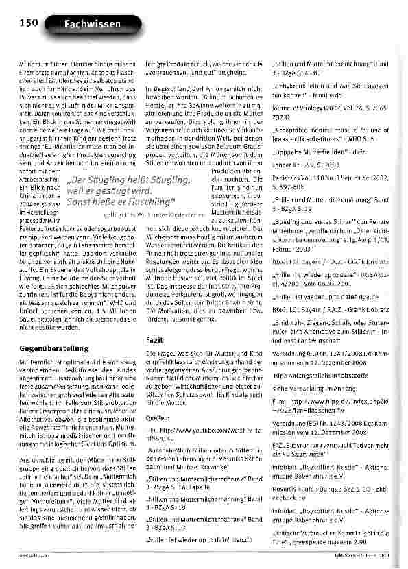 Vorschauseite 3: Muttermilch im Vergleich mit industriell gefertigten Ersätzen