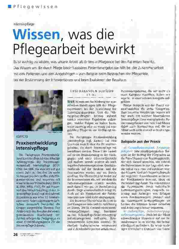 Vorschauseite 1: Wissen, was die Pflegearbeit bewirkt