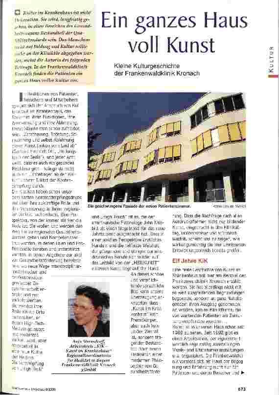 Vorschauseite 1: Ein ganzes Haus voll Kunst Kleine Kulturgeschichte der Frankenwaldklinik Kronach