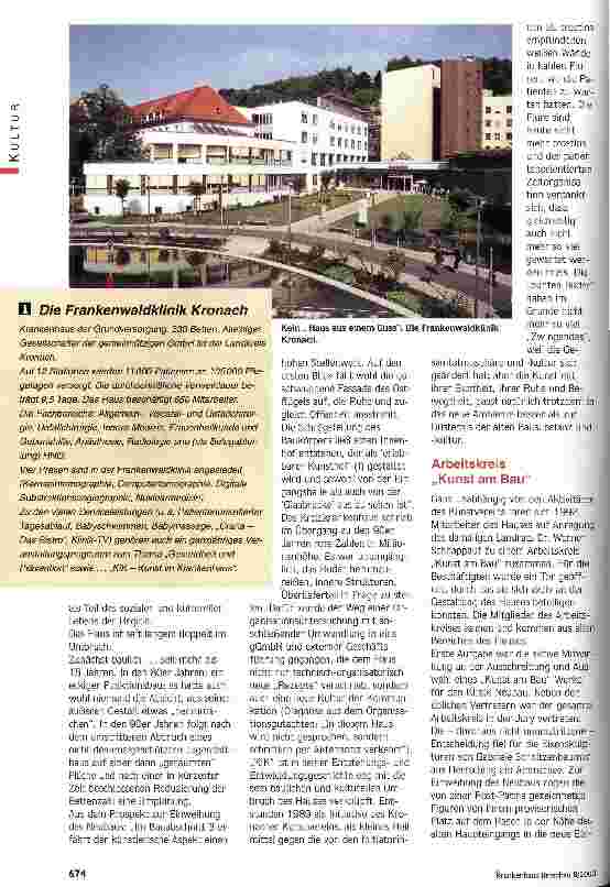 Vorschauseite 2: Ein ganzes Haus voll Kunst Kleine Kulturgeschichte der Frankenwaldklinik Kronach