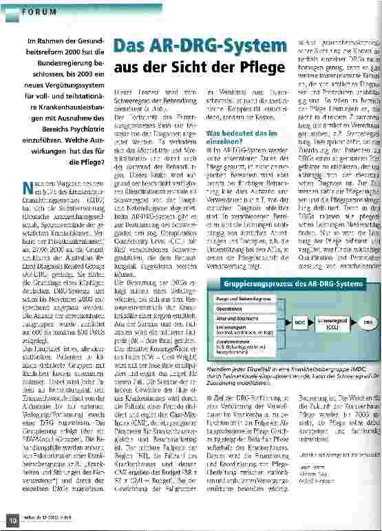 Vorschauseite 1: Das AR-DRG-System aus der Sicht der Pflege