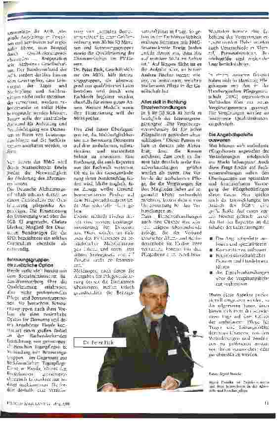 Vorschauseite 2: Die Zeichen stehen auf Veränerung Pflege-Versicherungsgesetz