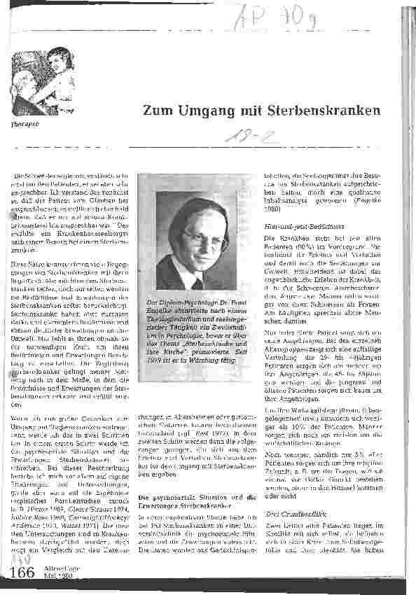 Vorschauseite 1: Zum Umgang mit Sterbenskranken
