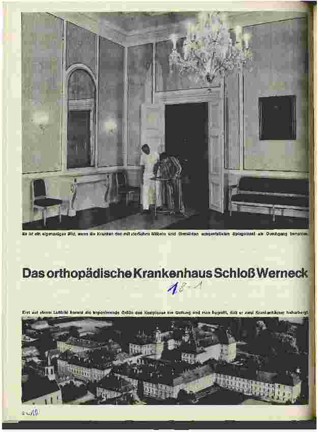 Vorschauseite 1: Das orthopädische Krankenhaus Schloß Werneck moderner Betrieb in histotischem Gebäude