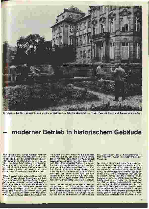 Vorschauseite 2: Das orthopädische Krankenhaus Schloß Werneck moderner Betrieb in histotischem Gebäude