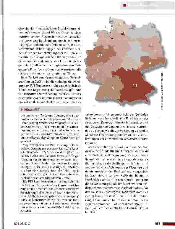 Vorschauseite 2: Streit um die Kostenerstattung von Untersuchungen mit medizinischen Großgeräten