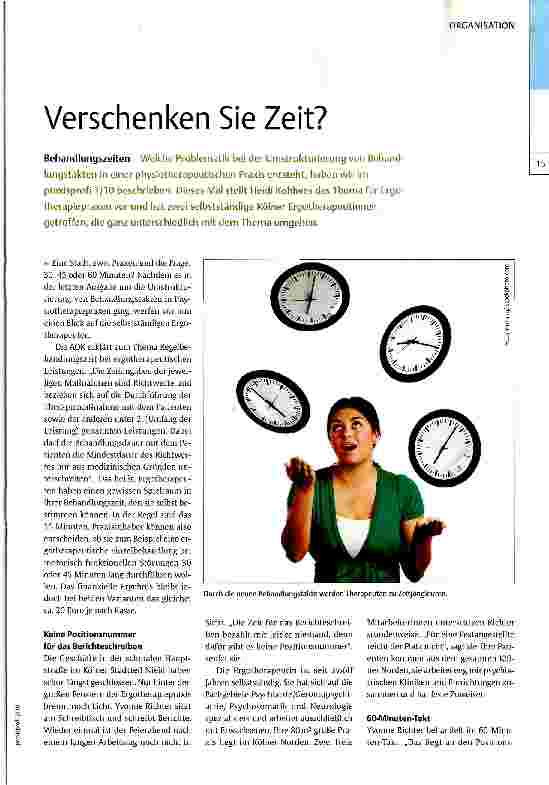 Vorschauseite 1: Verschenken Sie Zeit?