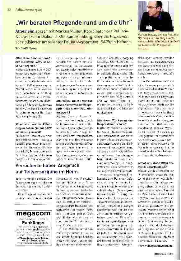 Vorschauseite 1: „Wir beraten Pflegende rund um die Uhr