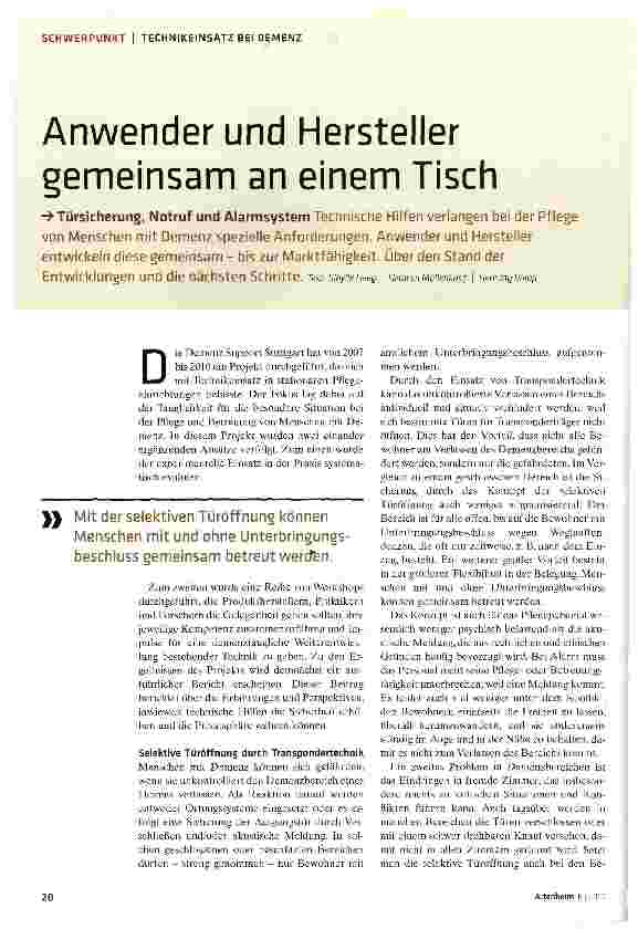 Vorschauseite 1: Anwender und Hersteller gemeinsam an einem Tisch