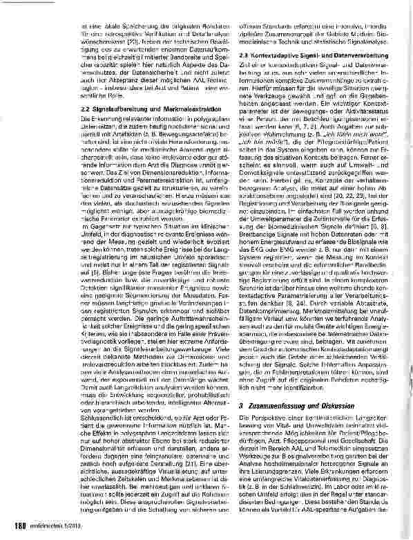 Vorschauseite 3: Erfassung und Verarbeitung von Vitalund Umweltsignalen im Bereich AAL