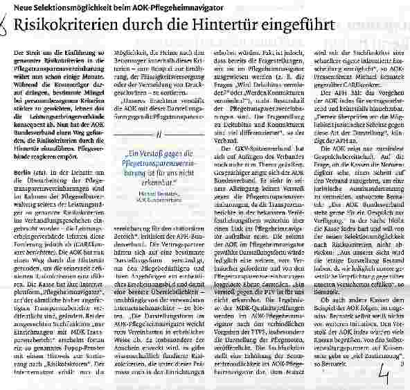 Vorschauseite 1: Risikokriterien durch die Hintertür eingeführt
