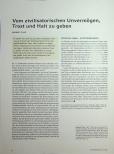 Vorschauseite 1: Vom zivilisatorischen Unvermögen, Trost und Halt zu geben.