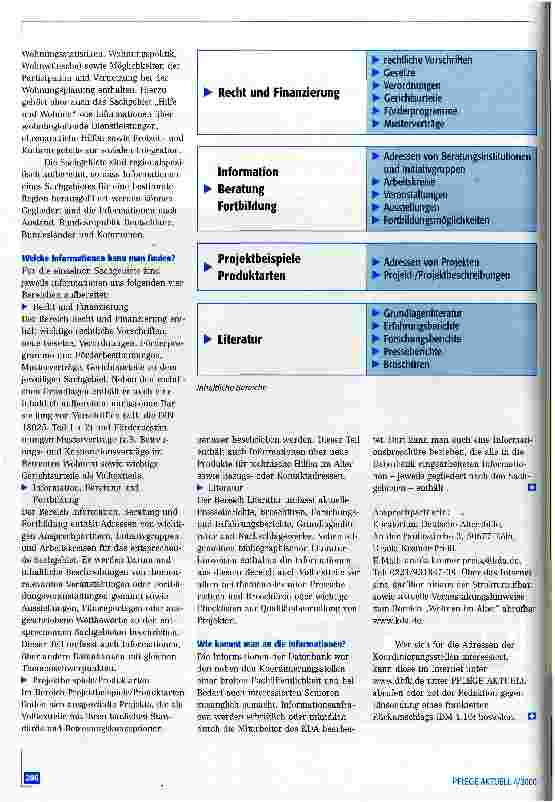 Vorschauseite 3: KDA-Datenbank zum Modellprogramm Wohnen im Alter