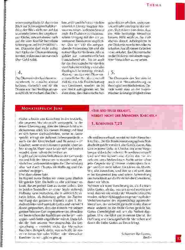 Vorschauseite 2: Ökonomie in der Diakonie Zehn Thesen zur Kommerzialisierung des Sozialen