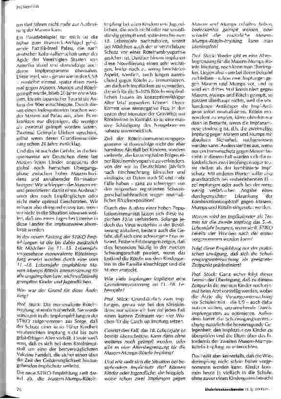 Vorschauseite 2: Stellenwert der ersten und zweiten Masern-Mumps-Röteln-Impfung in der STIKO-Empfehlung Experten-Interview