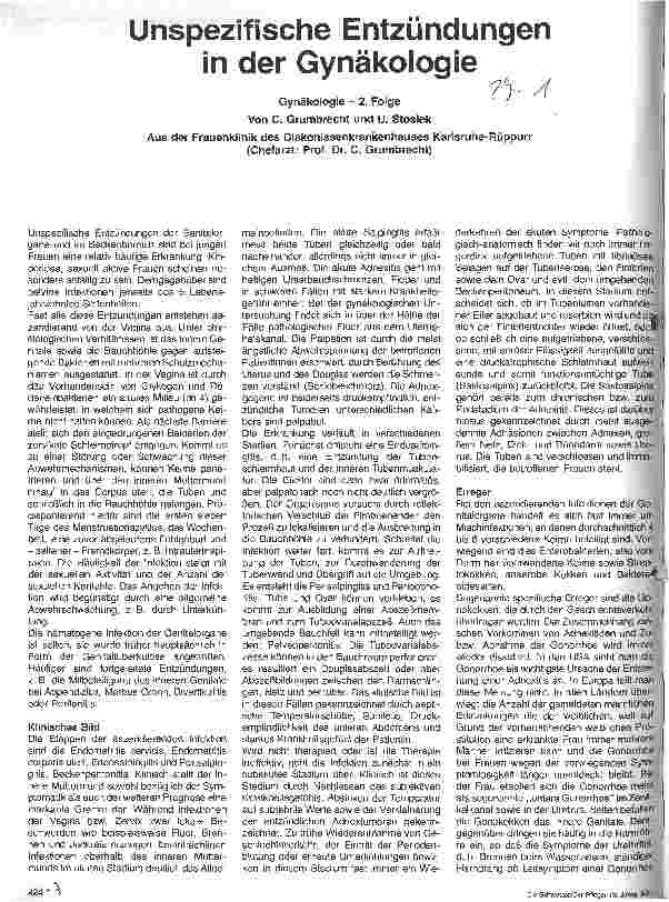 Vorschauseite 1: Unspezifische Entzündungen in der Gynäkologie