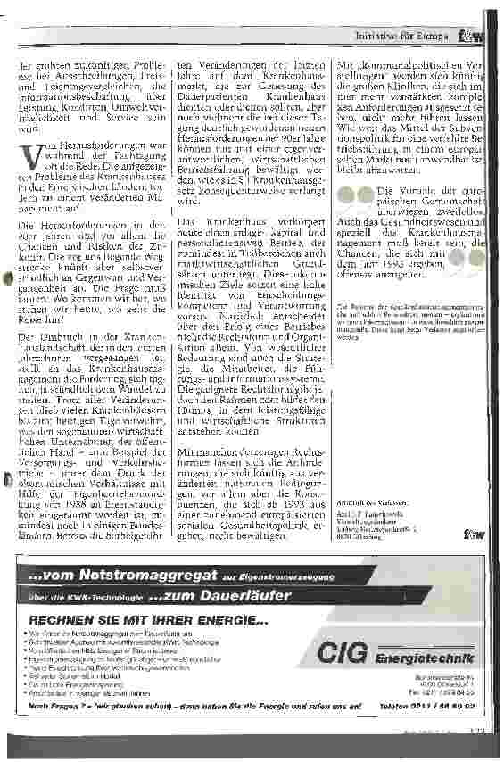 Vorschauseite 4: Initiative für Europa Krankenhausmanagement-Gespräche auf Schloß Reisenburg