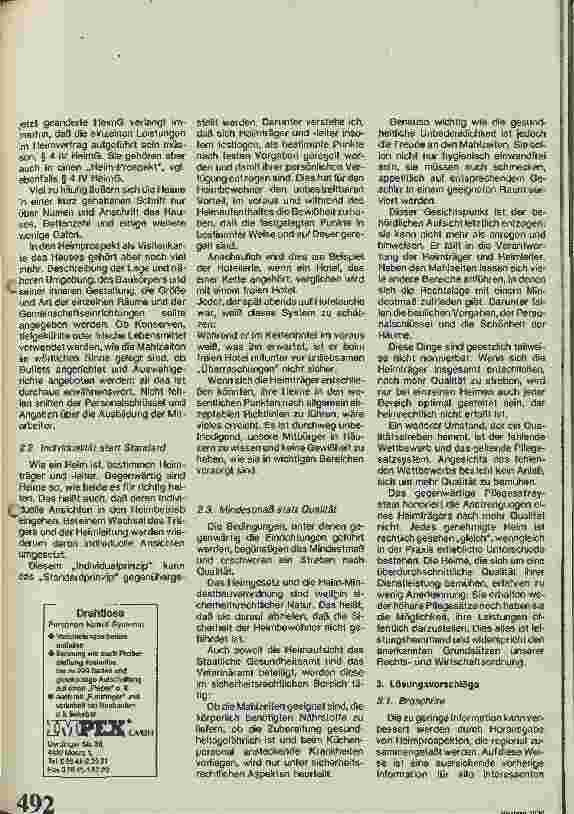 Vorschauseite 2: Anregungen für die Einrichtungen im Sinne des Heimgesetzes
