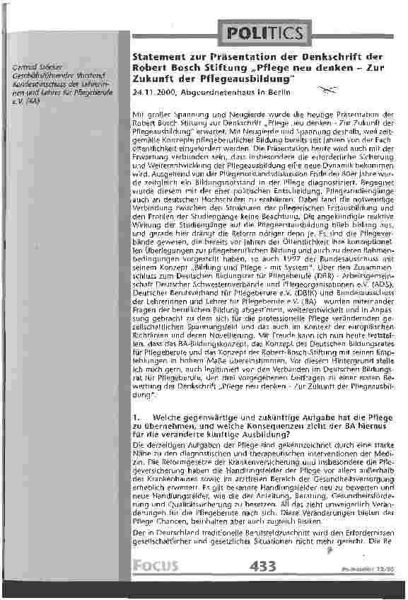 Vorschauseite 1: Statement zur Präsentation der Denkschrift der Robert Bosch Stiftung