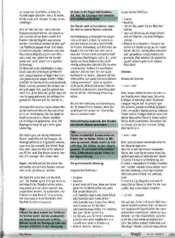 Vorschauseite 2: Kundenorientiertes Telefonieren