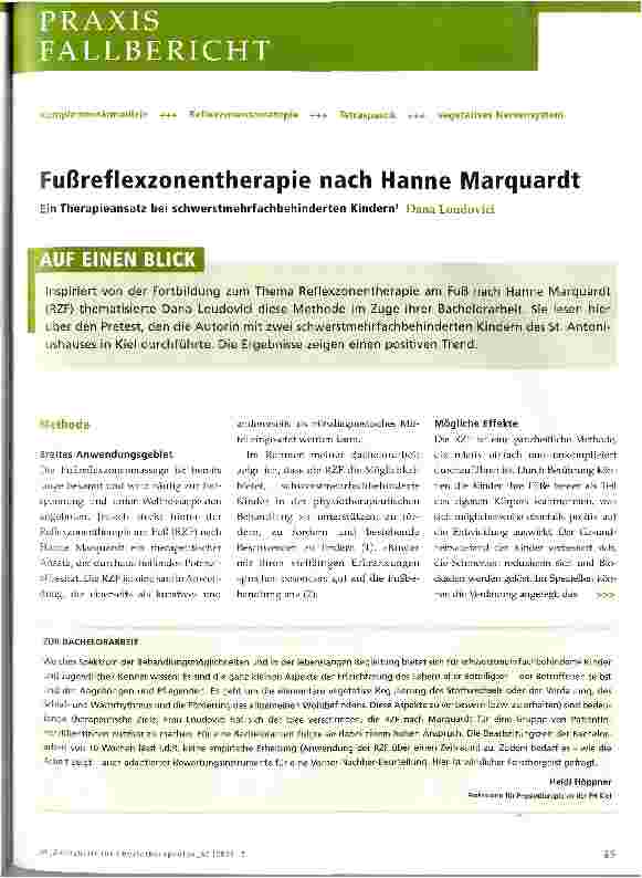 Vorschauseite 1: Fußreflexzonentherapie nach Hanne Marquardt