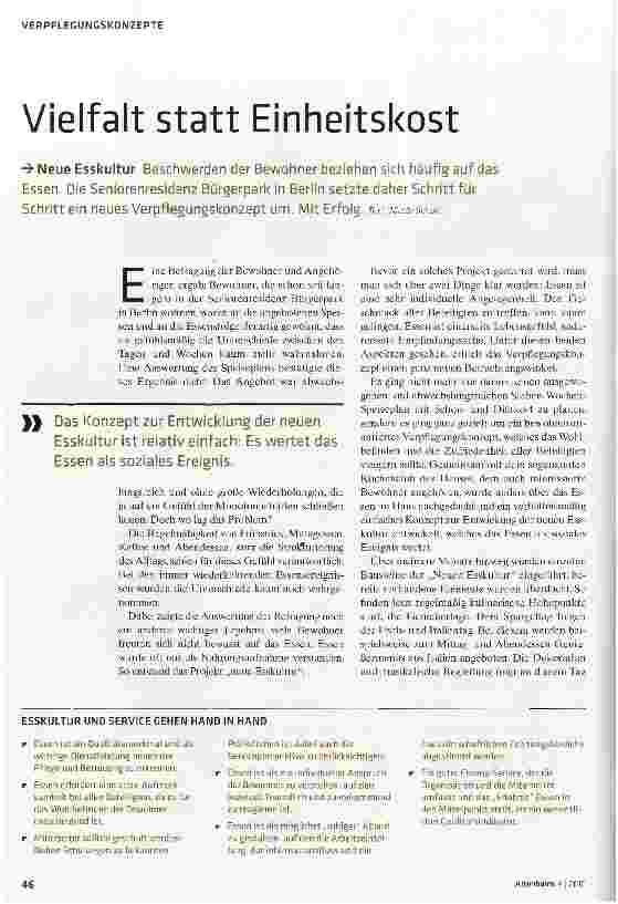 Vorschauseite 1: Vielfalt statt Einheitskost