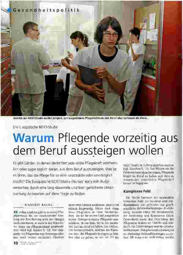Vorschauseite 1: Warum Pflegende vorzeitig aus dem Beruf aussteigen wollen