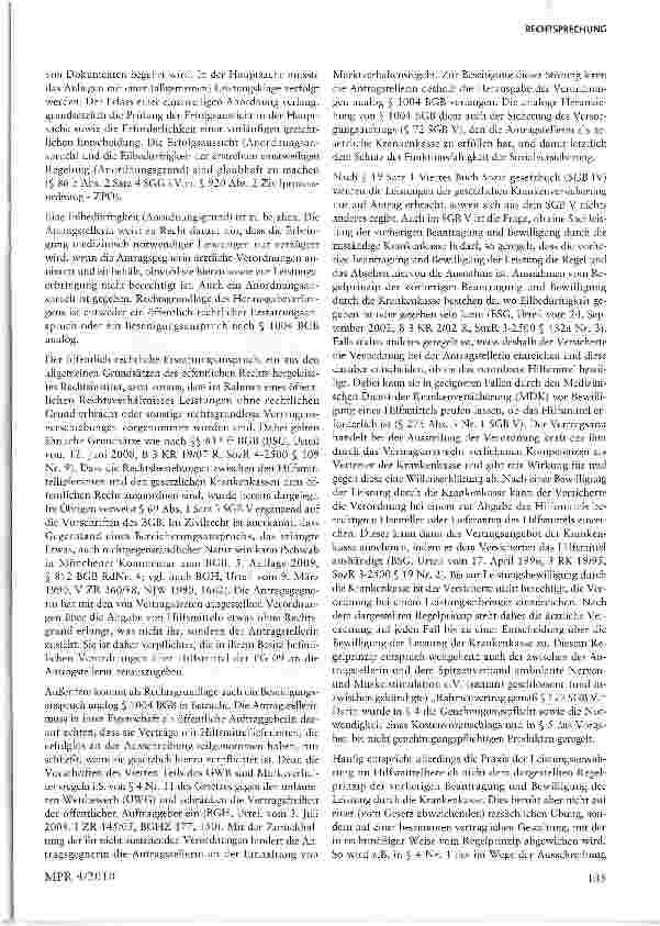 Vorschauseite 4: Anspruch auf Herausgabe vertragsärztlicher Verordnungen bei nicht zugelassenen Leistungserbringern §§ 51 Abs. 1 Nr. 2, Abs. 2 S. 1 SGG vom 26. 03. 2008, § 33 Abs. 6 S. 2, S. 3 5GB…