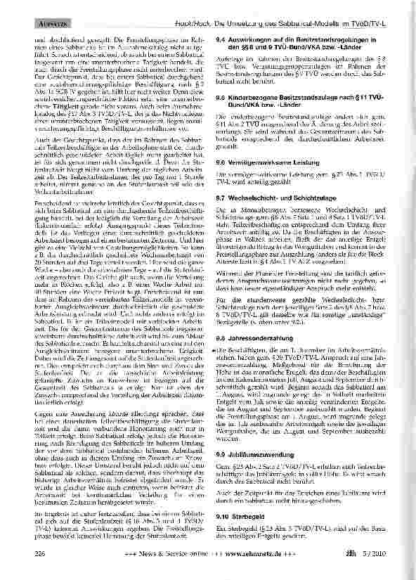 Vorschauseite 5: Die Umsetzung des Sabbatical-Modells im TVöD/TV-L