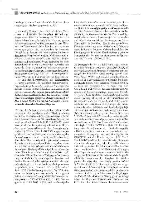 Vorschauseite 4: Zur Gewährung der Medikamentengabe als häusliche Krankenpflege in einer Einrichtung der Behindertenhilfe