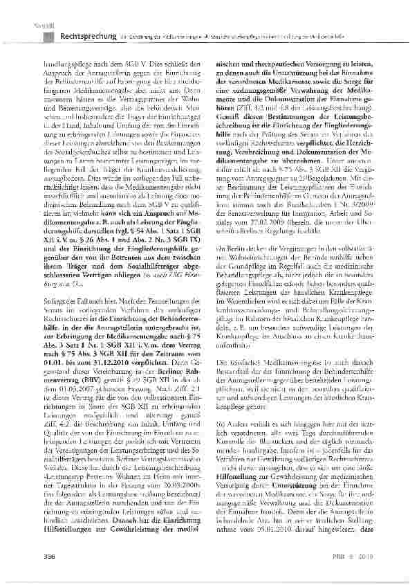 Vorschauseite 6: Zur Gewährung der Medikamentengabe als häusliche Krankenpflege in einer Einrichtung der Behindertenhilfe