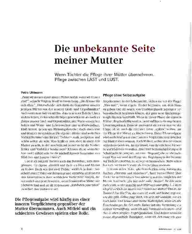 Vorschauseite 1: Die unbekannte Seite meiner Mutter