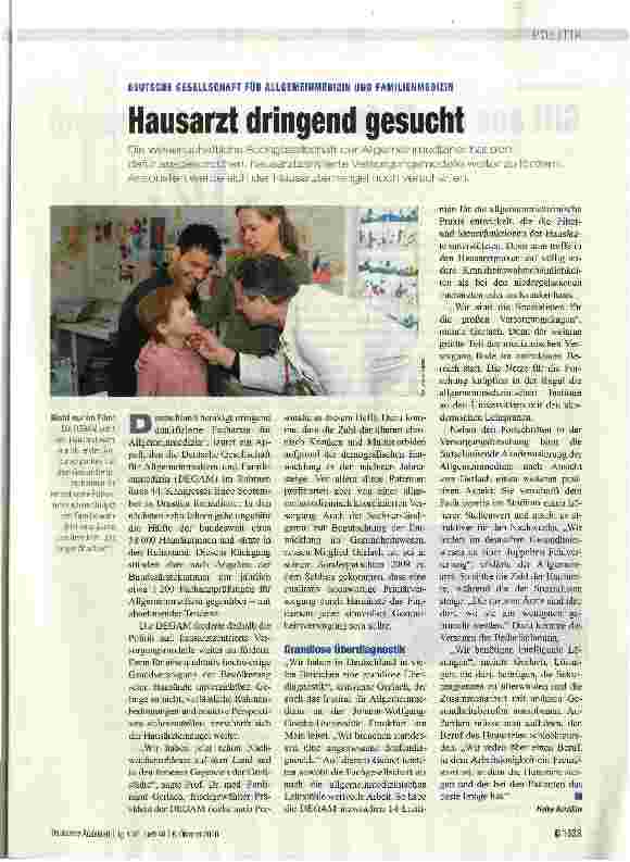 Vorschauseite 1: Hausarzt dringend gesucht